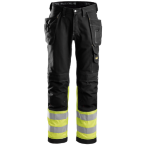 Snickers Hi-Vis Holster Pockets Cotton Trousers