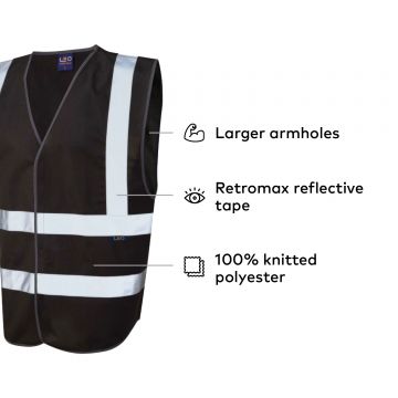Leo Workwear Pilton Single Colour Hi-Vis Vest - Image 3