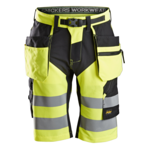 Snickers FlexiWork Hi-Vis Shorts + Holster Pockets Class 1