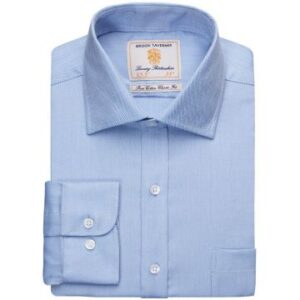 Brook Taverner Altare 100% Cotton Single Cuff Herringbone Shirt