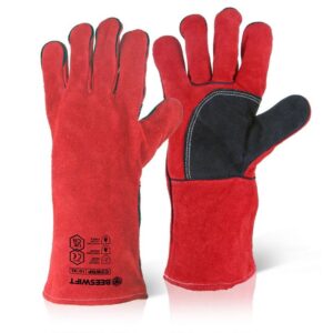 Beeswift Red Welders Gauntlet 14" Reinforced Palm (Box of 10)