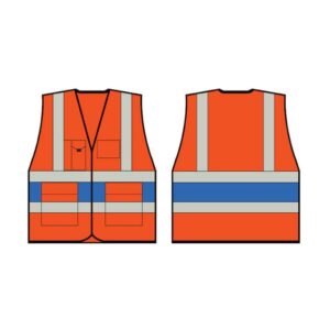 Beeswift Orange Executive Vest With Navy Blue Band