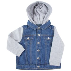 Larkwood Denim Jacket With Fleece Hood And Sleeves