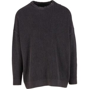 Build Your Brand Acid Washed Knitted Oversized Sweater