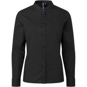 Premier Women's Banded Collar 'grandad' Shirt