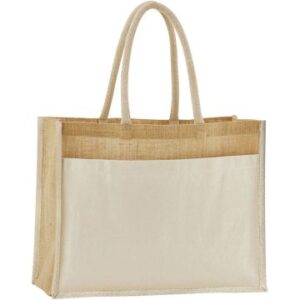 Westford Mill Cotton Pocket Natural Starched Jute Shopper