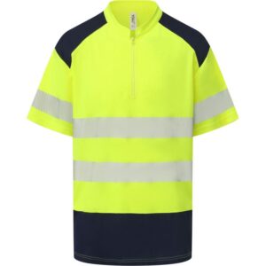 Yoko Hi-Vis Mandarin Collar Zip Neck Comfort Trim Polo