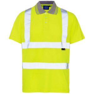 Supertouch Hi Vis Yellow Bird Eye Polo Shirt