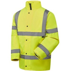 Supertouch Hi Vis Yellow Fleece Lined Parka