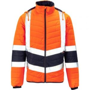 Supertouch Hi Vis Orange 2 Tone Puffer Jacket