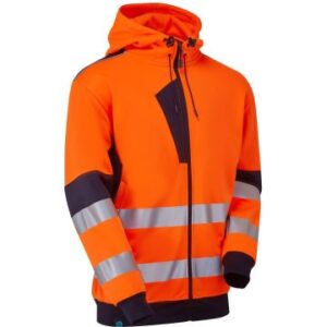 Supertouch Hi Vis System Eco Two Tone Zip Thru Orange Hoodie