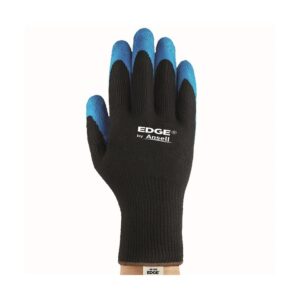 Ansell 48-305 Gloves Edge Nat Rubber Palm Coat Blk/Blue Ref