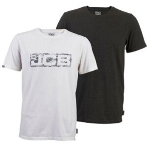 Beeswift JCB Essential Twin Pack Grey & White T-Shirts L