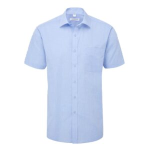 Disley Curran Short Sleeve Shirt With End On End Cutaway Collar