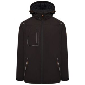 JCB Trade Hooded Black Softshell Jacket