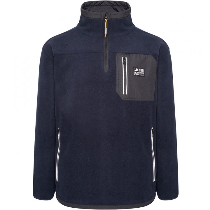 JCB Trade Heavyweight 1/4 Zip Navy Tech Fleece