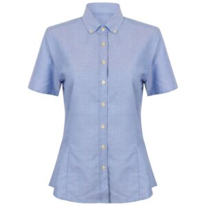 Henbury Women's Modern Short Sleeve Oxford Blouse