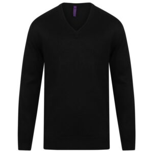 Henbury Cashmere Touch Acrylic V-Neck Jumper