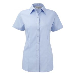 Russell Women's Short Sleeve Herringbone Blouse