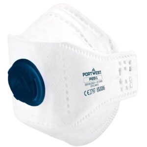 Portwest EAGLE FFP2 Valved Dolomite Fold Flat Respirator (Pack of 10)