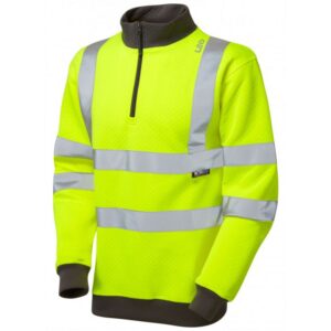 Leo Workwear Brynsworthy Hi-Vis 1/4 Zip Sweatshirt