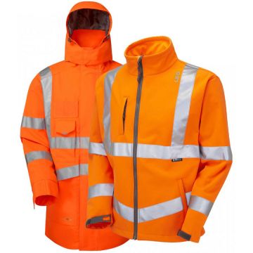 Leo Workwear 3-in-1 Clovelly Anorak with Buckland Softshell - Image 2