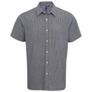 Premier Microcheck (Gingham) Cotton Short Sleeve Shirt