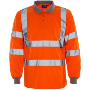 Supertouch Hi Vis Long Sleeve Bird Eye Polo Shirt