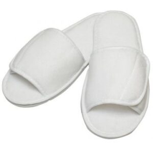 Towel City Open Toe Slippers With Hook And Loop Strap