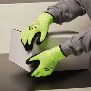 KeepSAFE Glove Latex Palm Coated Builders Grip Hi Vis 303001