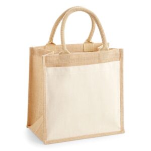 Westford Mill Cotton Pocket Jute Midi Tote