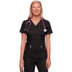 Cherokee Core Ladies Stretch Mock Wrap Top